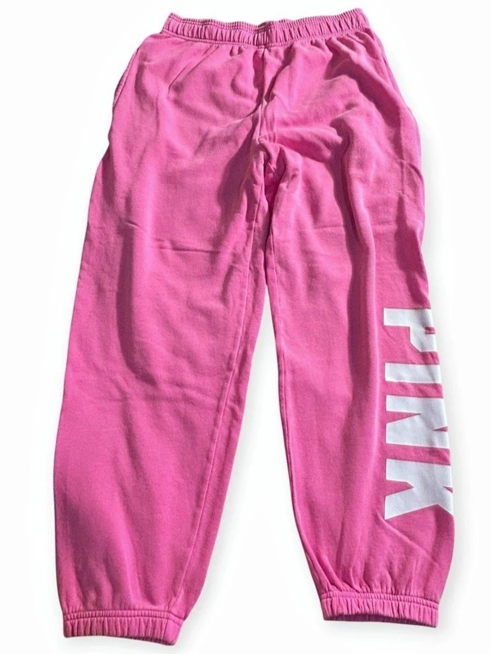 Victoria's Secret PINK Campus Fleece Sweatpants Pink/White M